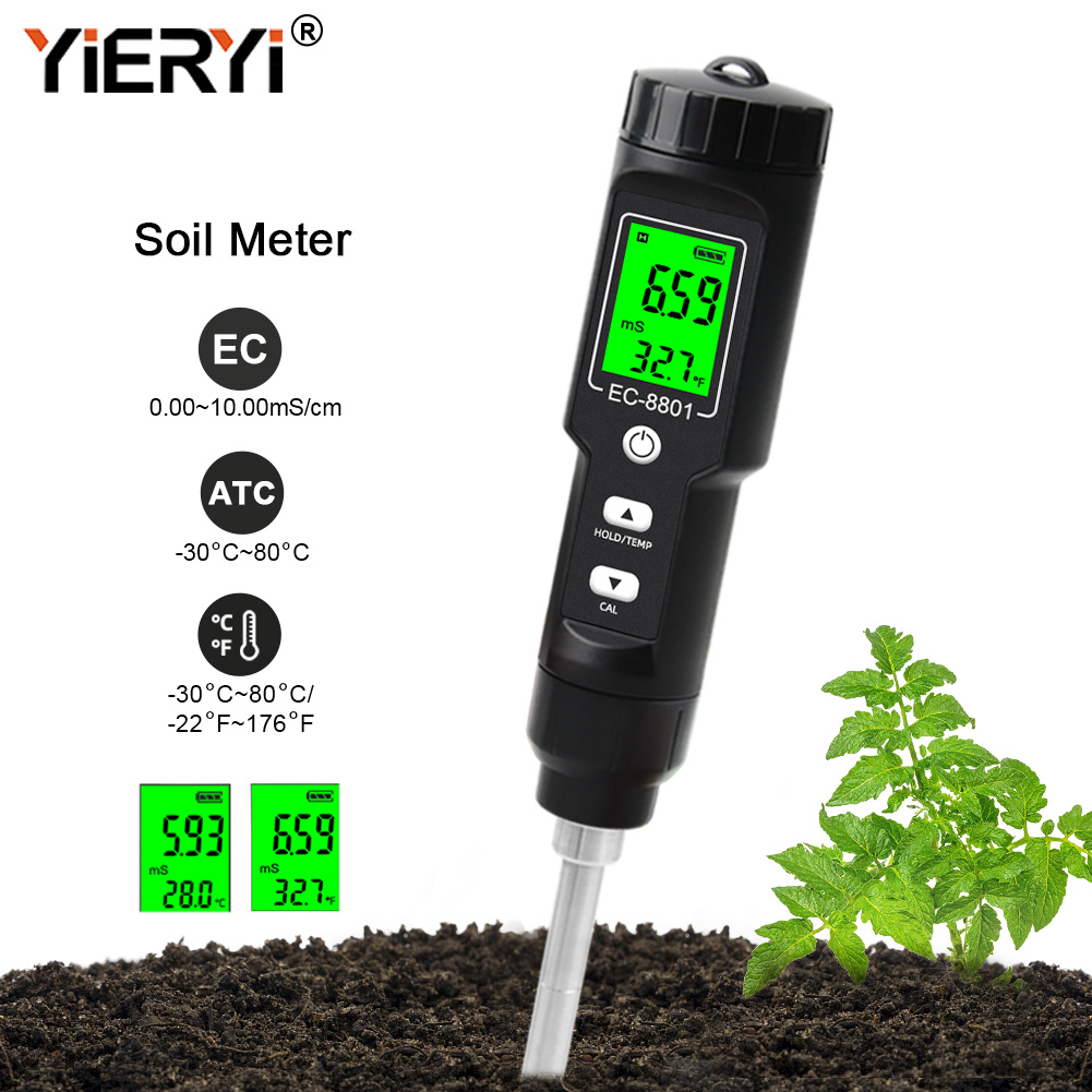 Agriculture Farming Hand Tools - Yieryi EC/TEMP Soil Tester 0.00-10.00 MS/cm