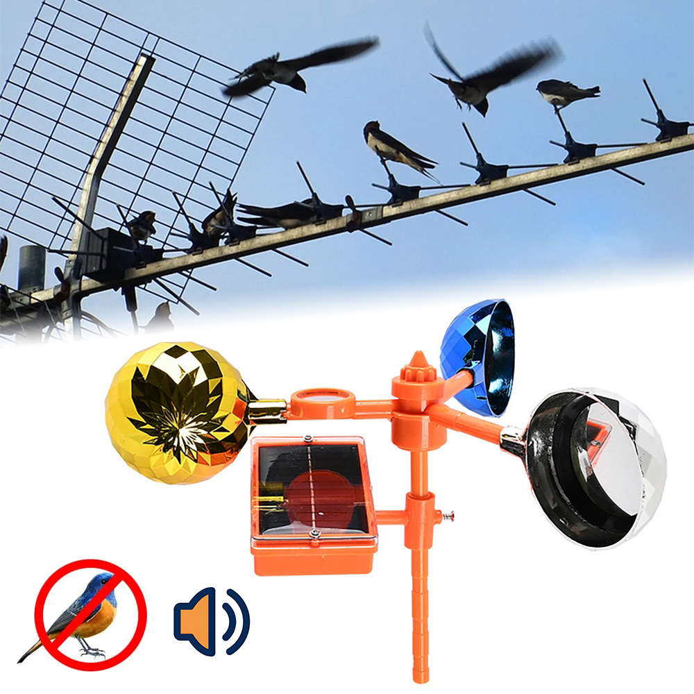 Solar Bird Scarer - Solar Bird Repellent 360°Reflective Scare Devices
