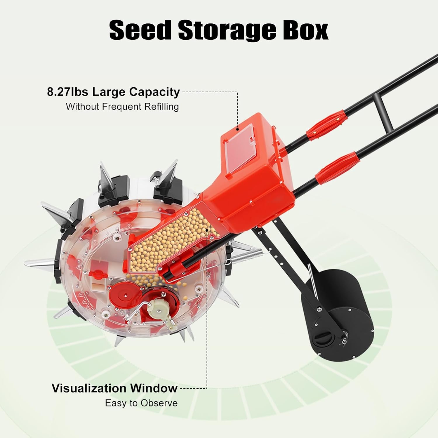 Hand-Push Roller Seeder, Metal - огляд і ціна Manual Seeder Hand