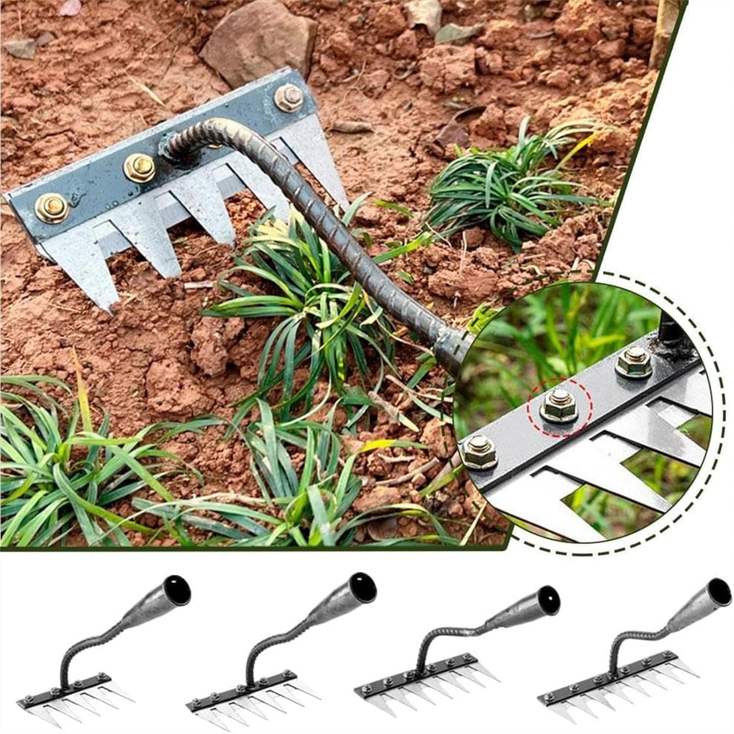 5/6/7/8 Teeth Metal Rake Garde - огляд і ціна Agriculture Farming Hand Tools