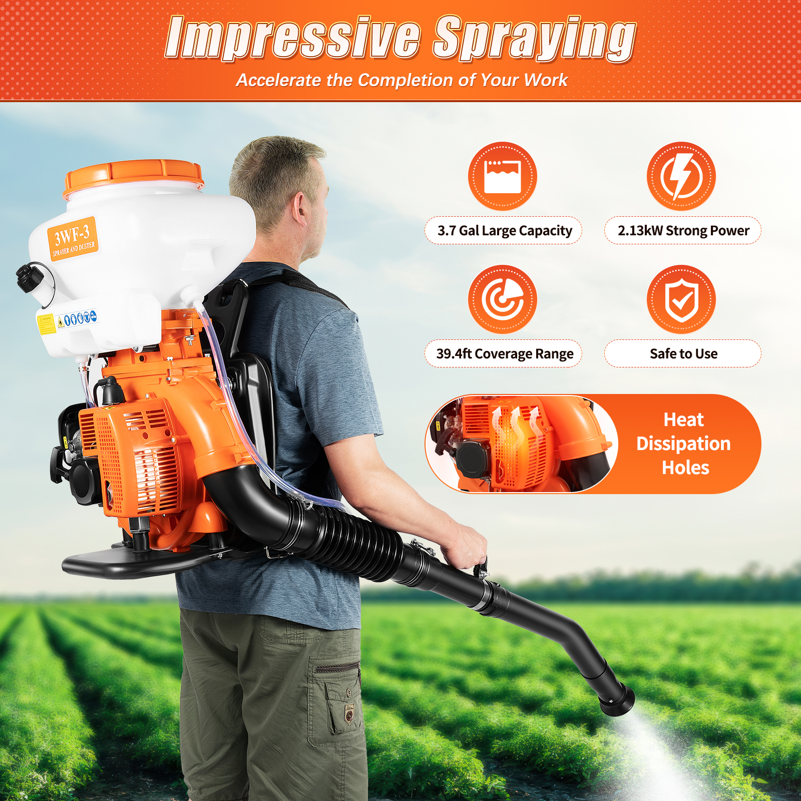 Gas Powered Backpack Sprayer 4 - огляд і ціна Crop Sprayer Backpack